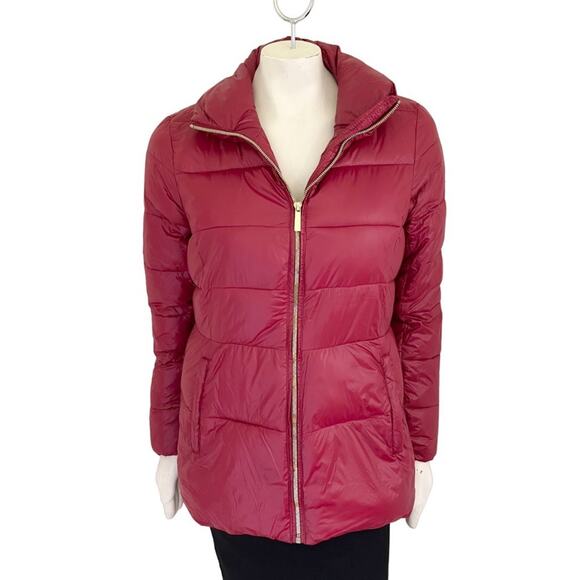 NEW MICHAEL KORS Down Filled Puffer Jacket in Red with Gold hardware SZ M - Picture 1 of 13